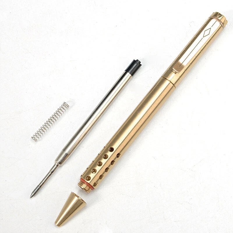 Brass Magnetic Force Telescoping Pocket Ballpoint Pen Office Signature Pen EDC 07FC0E-D4 - KOEEK