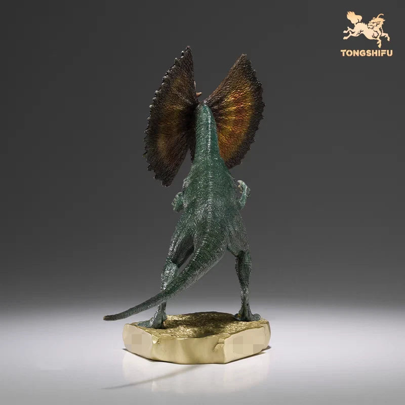 Dilophosaurus Brass Dinosaur Statue Model Collectible Display 7in Height Toy 07FC0E-D4 - KOEEK