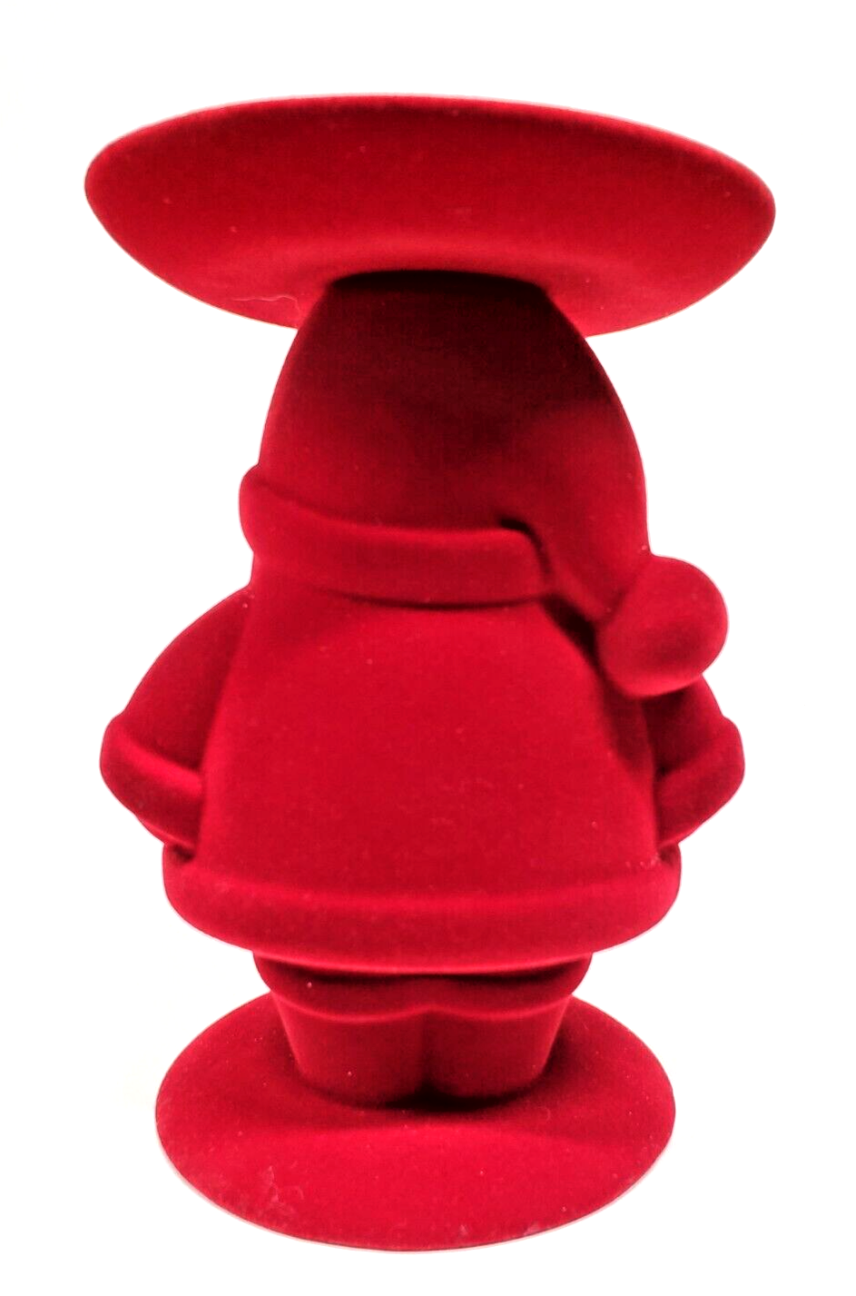 ! Bath Body Works RED FLOCKED SANTA GNOME 3-Wick Candle Holder Stand Pedestal 07FC0E-D4 - KOEEK
