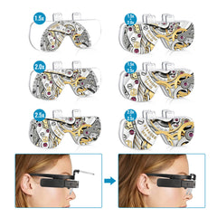 LED Jewelers Headband Magnifier Illuminated Visor Magnifying Glasses with 3 Lens koeek - KOEEK