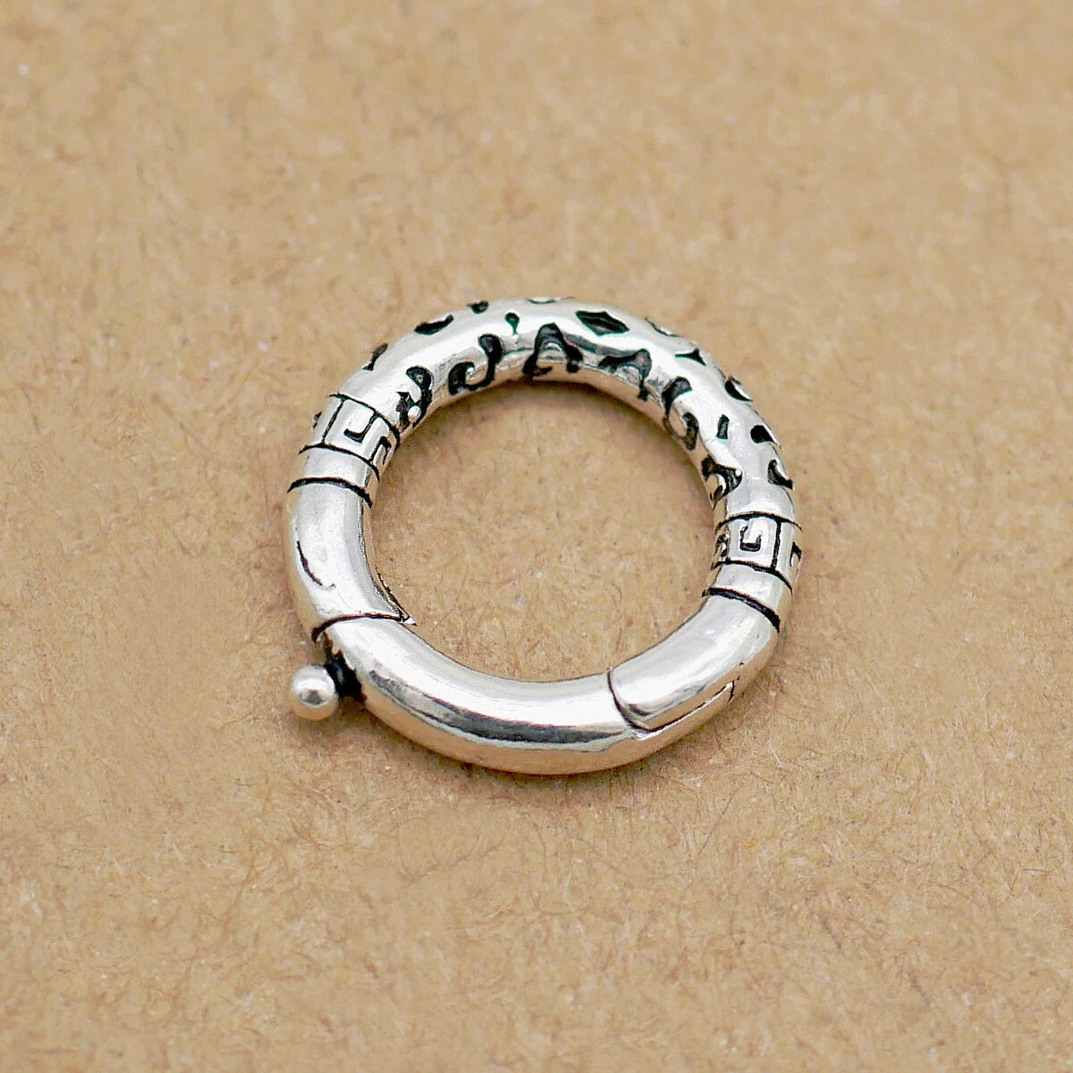 Hot Large Link Lock Jump Ring Sterling Silver Charm Pendant Locking Clasp 07FC0E-D4 - KOEEK