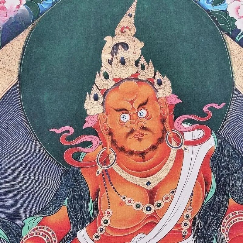 36" King of Treasures Brocade Tibetn Tangka Embroidery Hanging Painting Ornament 07FC0E-D4 - KOEEK