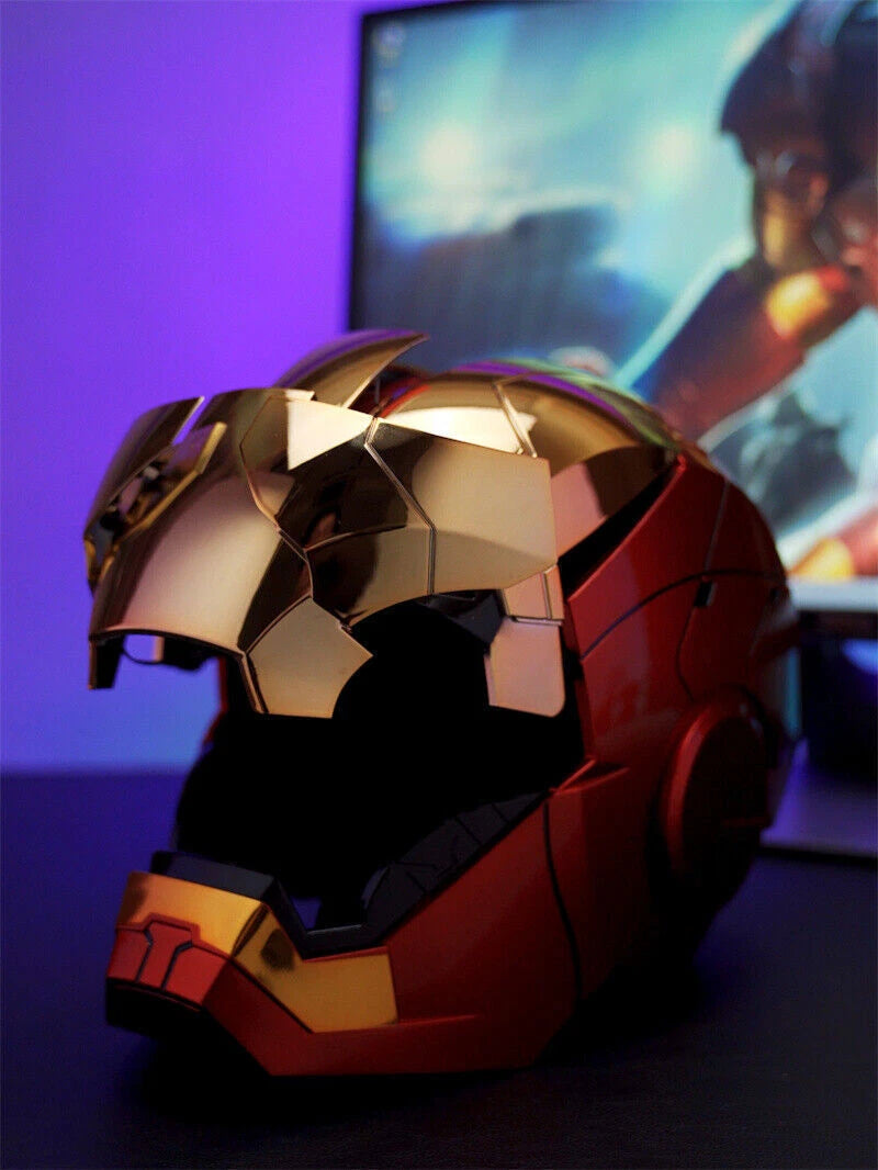 Gold Iron Man MK5 Helmet Wearable Voice-control Open&Close Gift Fast Shipping 07FC0E-D4 - KOEEK