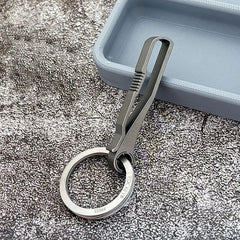 Titanium Alloy Keychain Belt Waist Hanging Buckle Keyboard Tool w/ Key Ring EDC 07FC0E-D4 - KOEEK