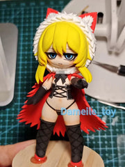 10cm Black Souls Red Hood Standing Custom Clay Model With Dust Cover And Base 07FC0E-D4 - KOEEK