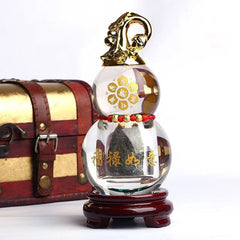 Crystal Gourd Figurine With Base 9x20cm Feng Shui Home Decor Ornament 07FC0E-D4 - KOEEK