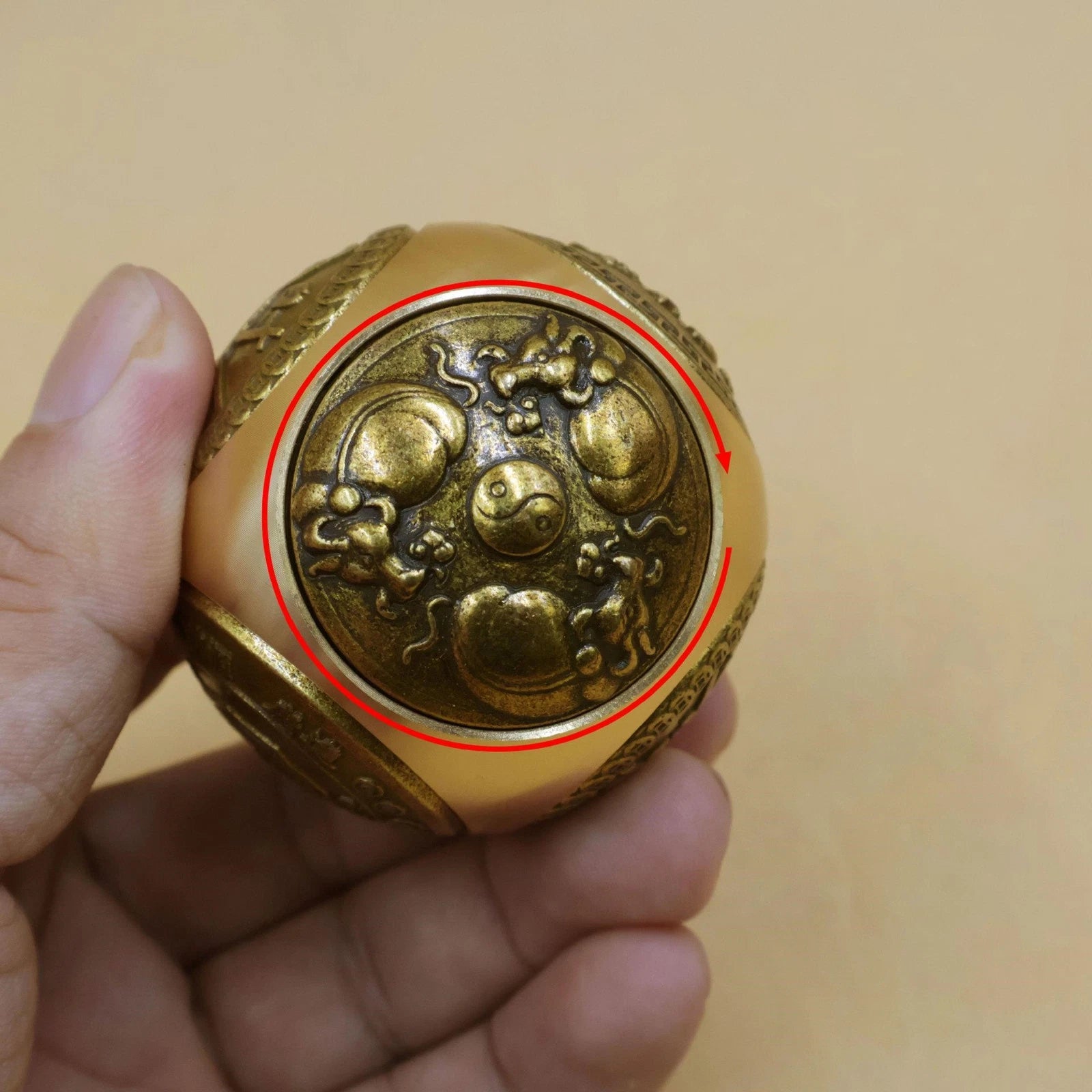 Brass Dice Large Fidget Spinner With 6 Sides Toy Gift 07FC0E-D4 - KOEEK