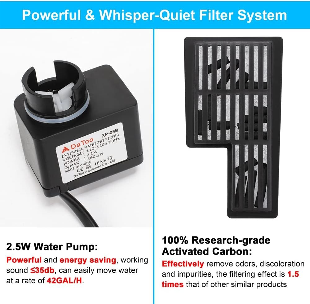 new Aquarium Hang On Filter Small Fish Tank Hanging DTXP-03B (3 to 10 gallons) 07FC0E-D4 - KOEEK