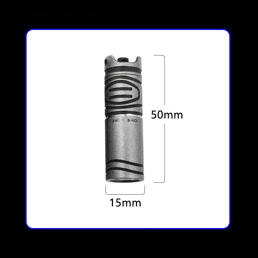 Titanium Mini Rechargeable LED Flashlight Waterproof Keychain Pendant EDC Light 07FC0E-D4 - KOEEK