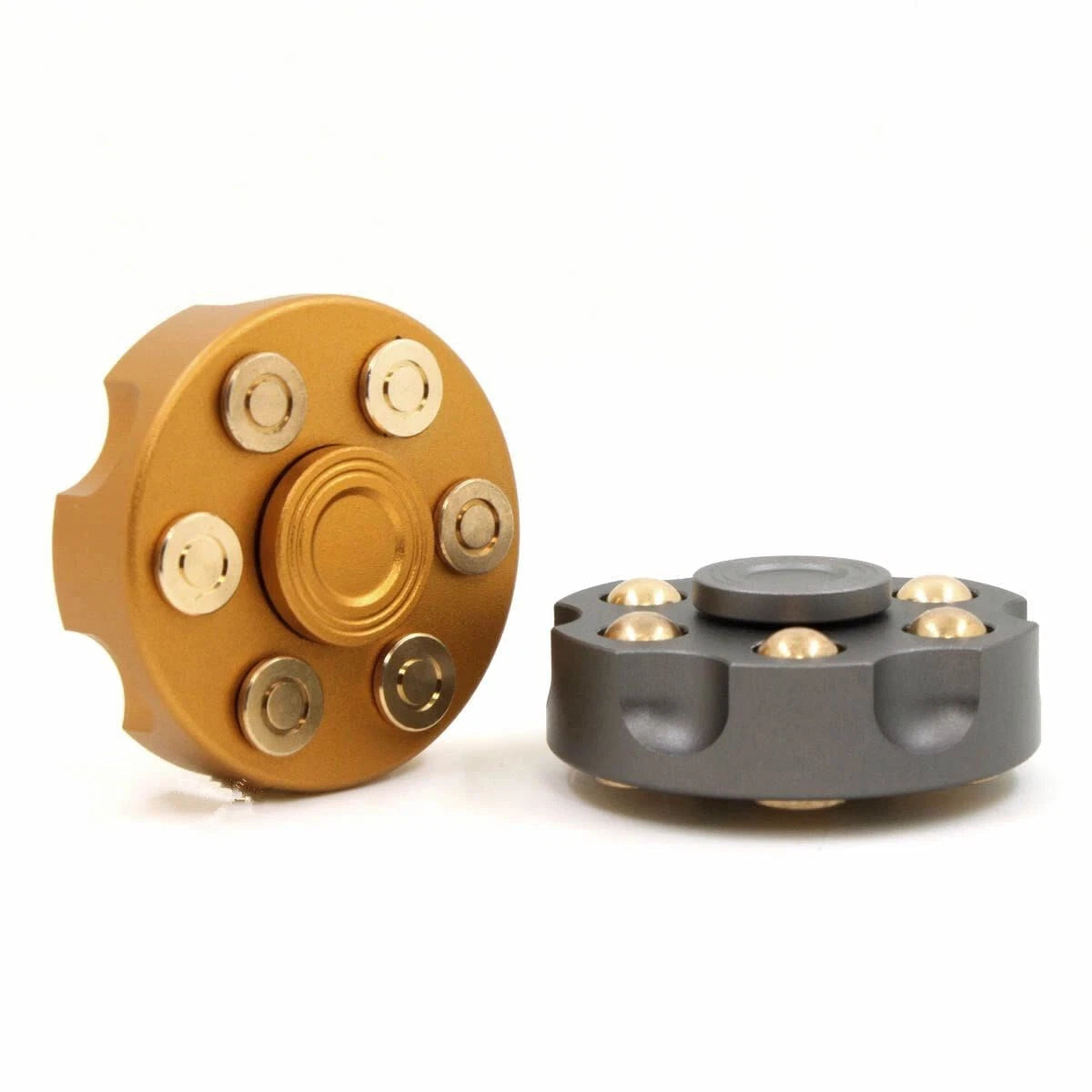 Revolver Finger Spinner Hand Fidget Pocket EDC Toy Spinning Top Brass Bullet 07FC0E-D4 - KOEEK