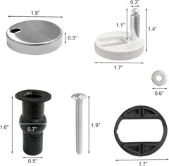 new Quacc 2 PCS Toilet Seat Hinge Fixings, Quick Release Top Silver QUACC - KOEEK