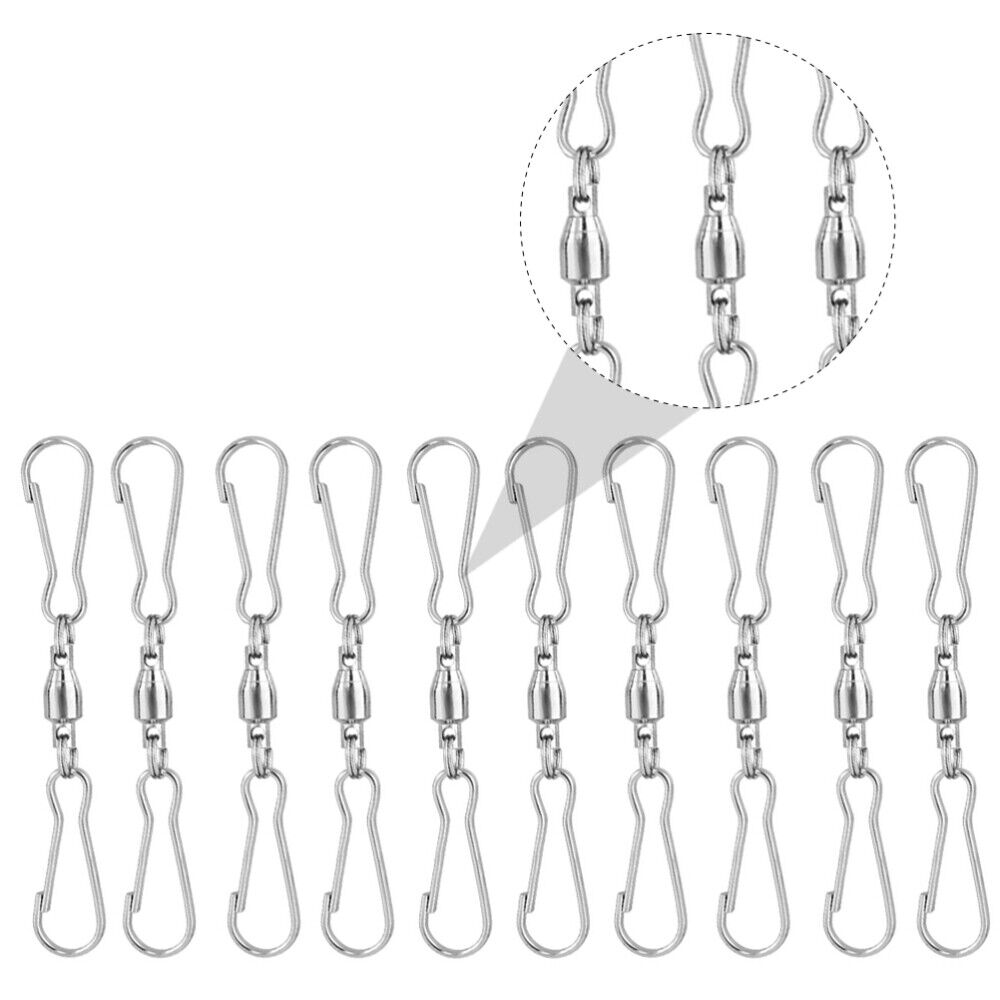 new 10 Pcs Bird Feeder Hooks Swivel Steel Hangers Hanging Clips Wind Spinners koeek - KOEEK