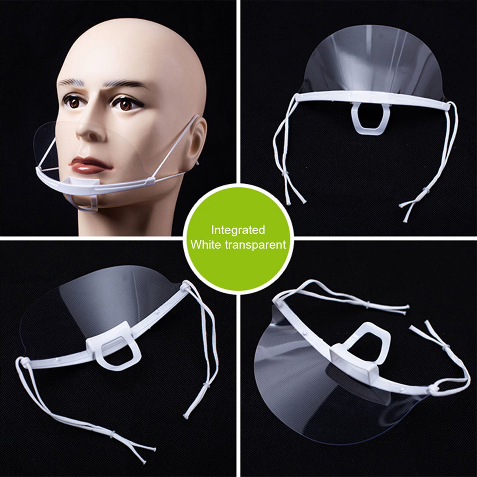 new Clear Face Shield 10PCS Adjustable Anti-Fog Anti-Splash PVC Protective Visor koeek - KOEEK