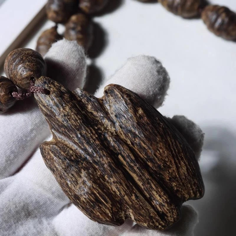10mm Vietnam Nha Trang Black Kyara Agarwood Bead Necklace Prayer Beads Car Hang 07FC0E-D4 - KOEEK