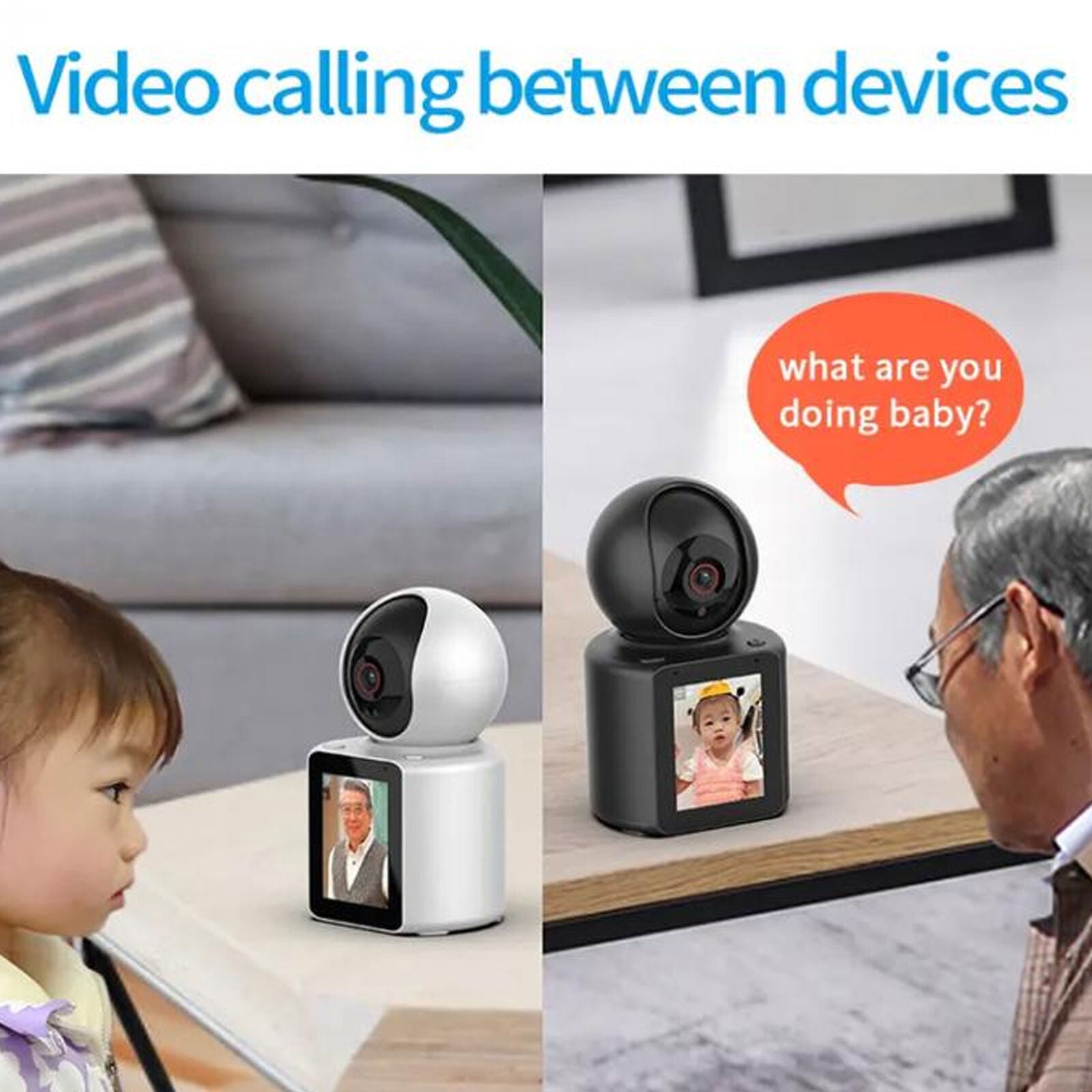 new Video Calling Camera 2.8in Screen HD 1080P 2.4G WiFi Motion Detection 360°Rotati koeek - KOEEK