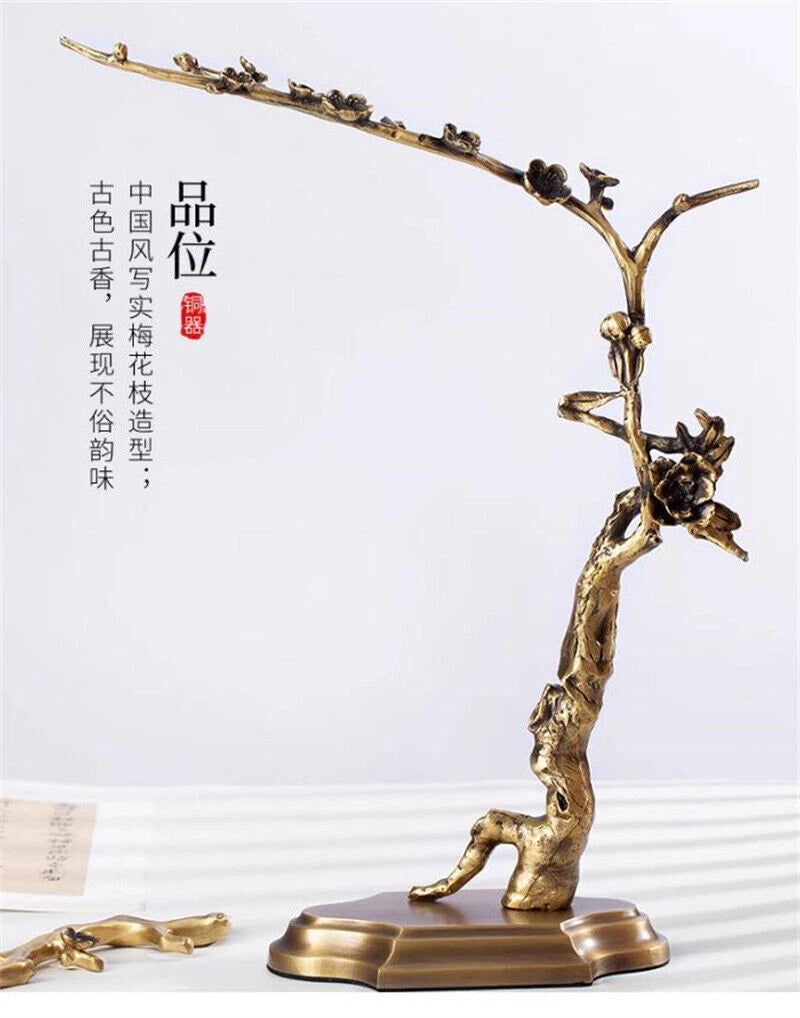 Brass Plum Blossom Flower Calligraphy Frame Hanger Pen Brush Rack Stand Gift 07FC0E-D4 - KOEEK