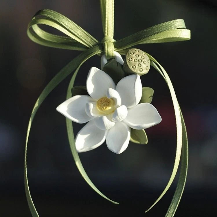 Zen Lotus Car Hanging Ornament Chinese Style Peace Guardian  Gift 07FC0E-D4 - KOEEK