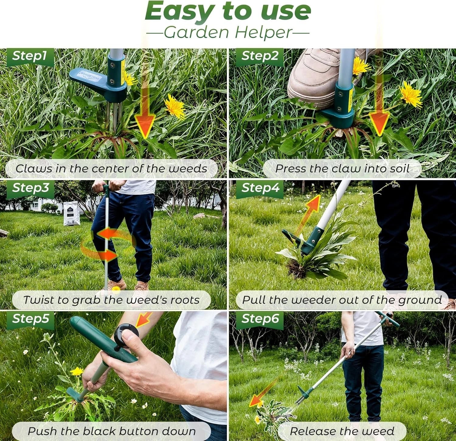 Walensee Weed Puller, Stand Up Weeder Hand Tool, Long Handle Garden Weeding Tool 07FC0E-D4 - KOEEK
