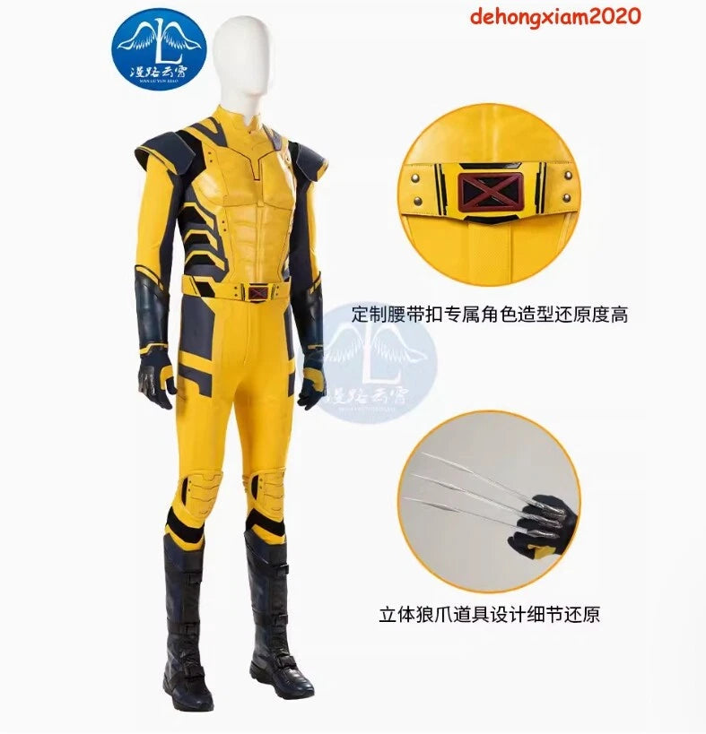 2024 Deadpool & Wolverine Jumpsuit Outfit Cosplay Halloween Costume Full Set 07FC0E-D4 - KOEEK