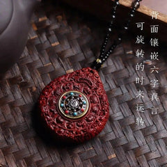 Rosewood Handcarved Twelve Zodiac Guardian God Necklace Amulet Pendant Jewelry 07FC0E-D4 - KOEEK