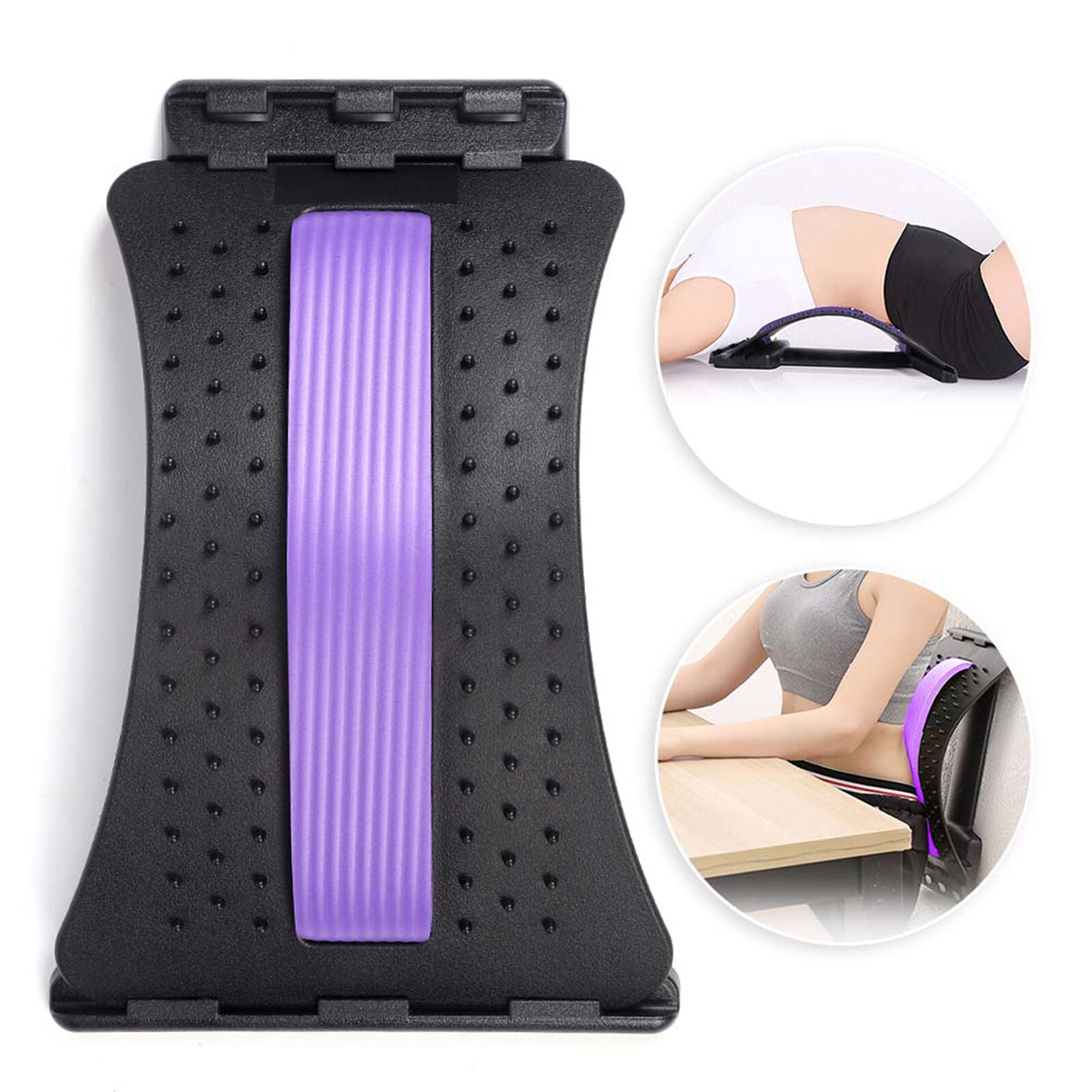 new Lumbar Massage Traction Pad Corrector Stretcher (Acupuncture Black+Purple) HGF koeek - KOEEK