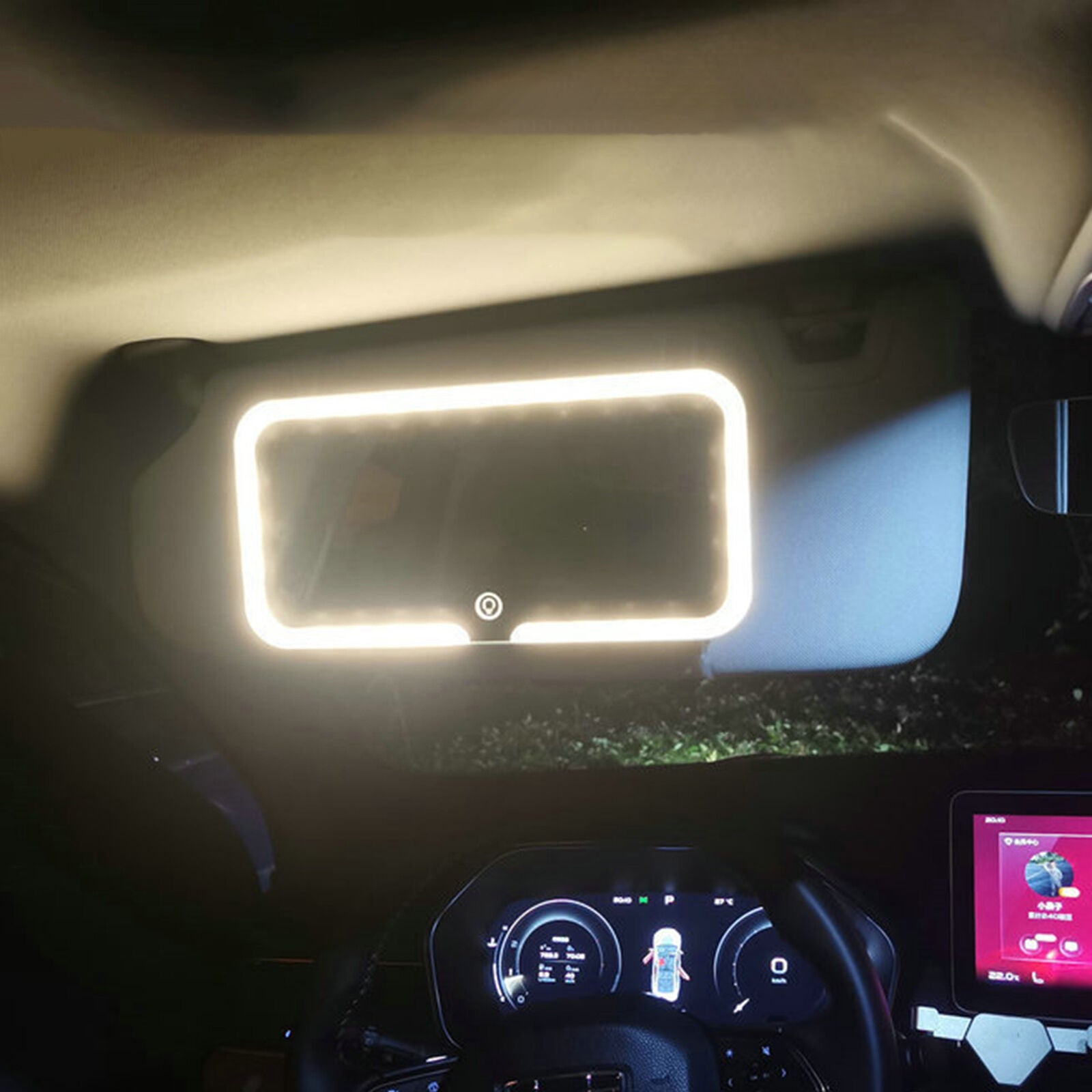 new Car Sun Visor Vanity Mirror 60LEDs Light Makeup Mirror with 3 Modes Rechargeable koeek - KOEEK