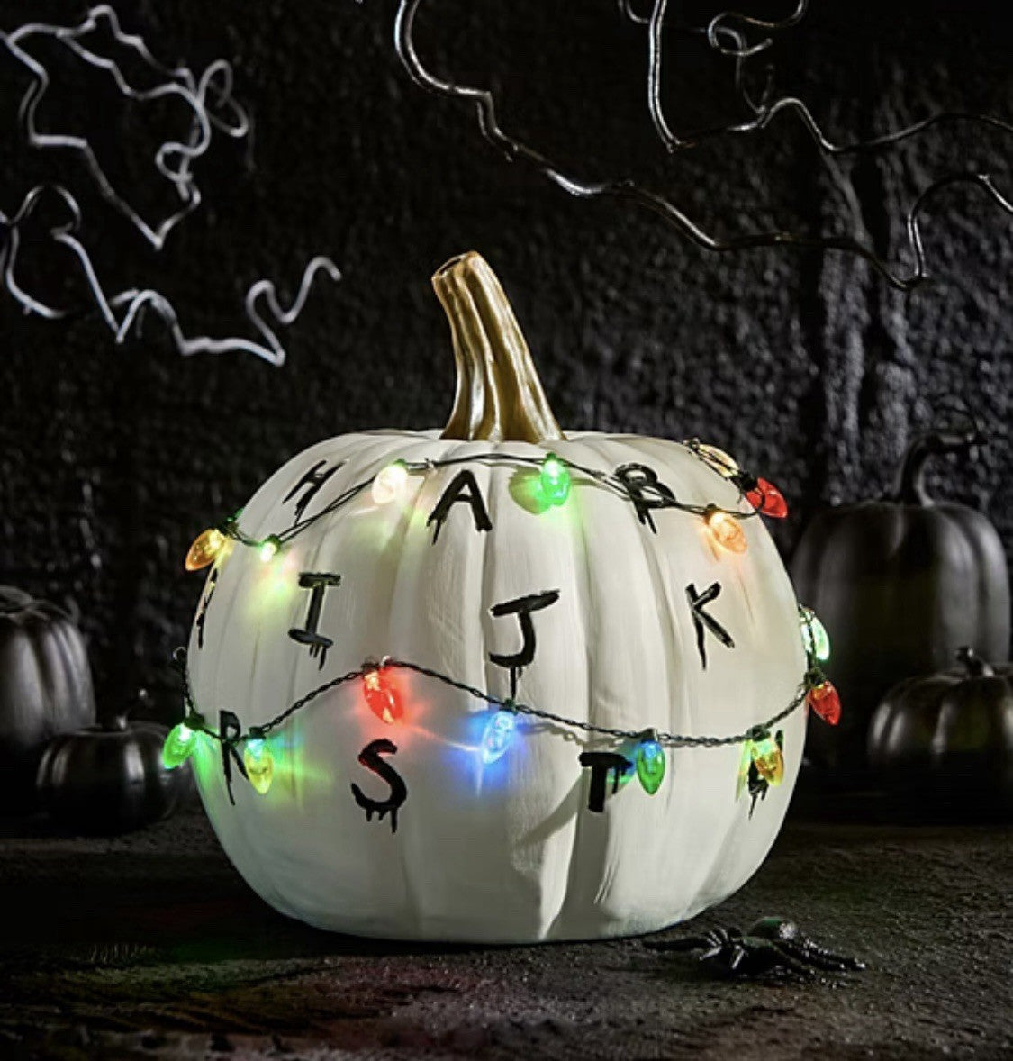 Stranger Things Light Up Pumpkin Christmas Lights Halloween Decoration Hawkins 07FC0E-D4 - KOEEK
