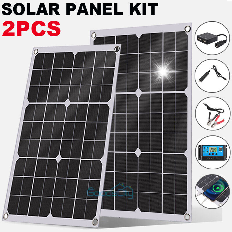 ny 800W Watt Mono Solcellepanel 12V Lading Off-Grid Batteristrøm RV Home Boat Camp