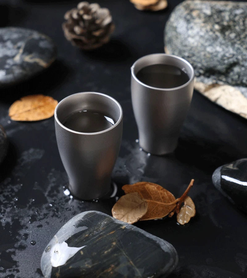 Pure Titanium Water Liquor Glass Drinking Tumbler Cup Mug Good Health Benefits 07FC0E-D4 - KOEEK