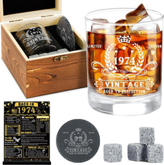 new YeohJoy 50th Birthday Gifts for Men,Vintage 1974 Whiskey Glass Multicolor YEOHJOY - KOEEK