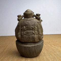 11cm Agarwood Ruyi Wealth God Figurine Wood Carving Feng Shui Home Shop Decor 07FC0E-D4 - KOEEK