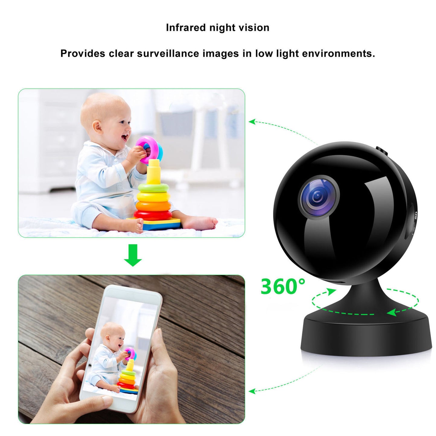 new Wireless Camera WiFi Infrared Surveillance Camera With 32G Card For Home Office koeek - KOEEK