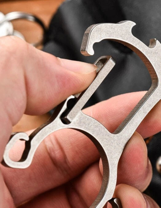 Hot EDC Titanium Alloy Multi Tools Keychain Bottle Opener with Key Ring for Gift 07FC0E-D4 - KOEEK