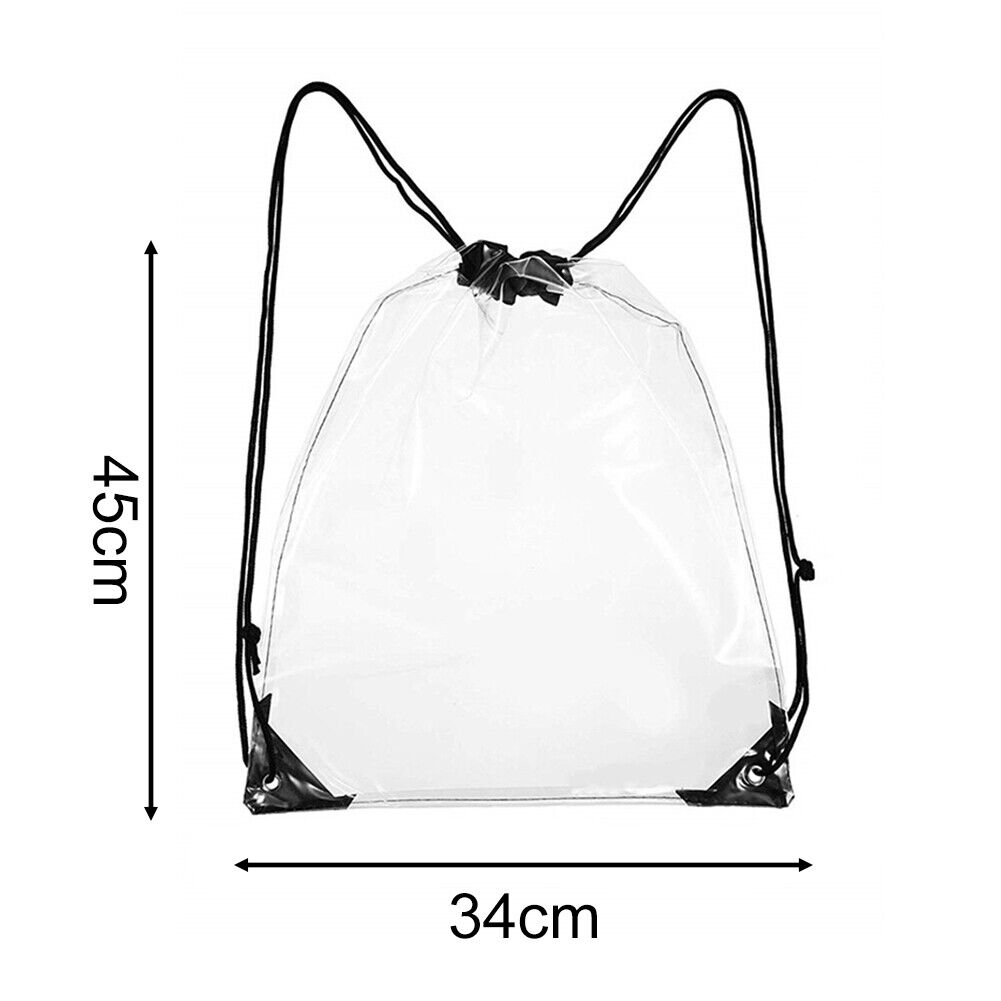 new Clear Drawstring Storage Bag Waterproof Stadiums Sporting Event Storage Backpack koeek - KOEEK