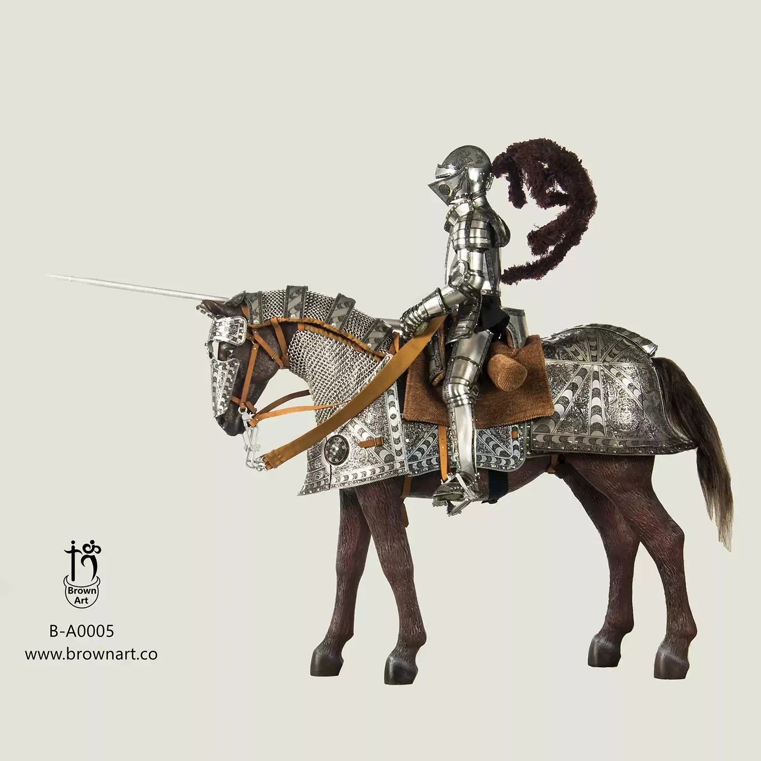 Brown Art Horse Armor Made for Duke of Saxony Collectible Prop  In Stock BROWN_ART - KOEEK
