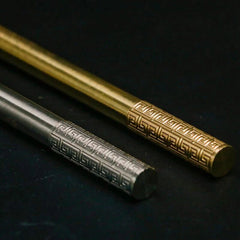 EDC Handmade Retro Solid Brass Golden Cudgel Style Ballpoint Pen Signature Pen 07FC0E-D4 - KOEEK