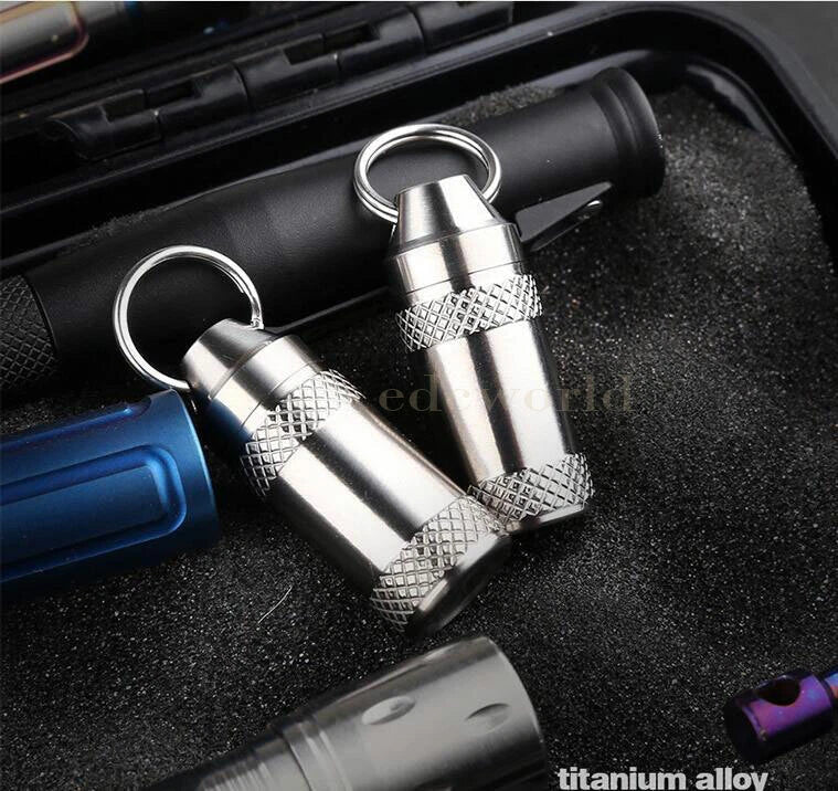 EDCTC4 Titanium Portable Keychain Waterproof Case Sealed Container Pendant Tool 07FC0E-D4 - KOEEK