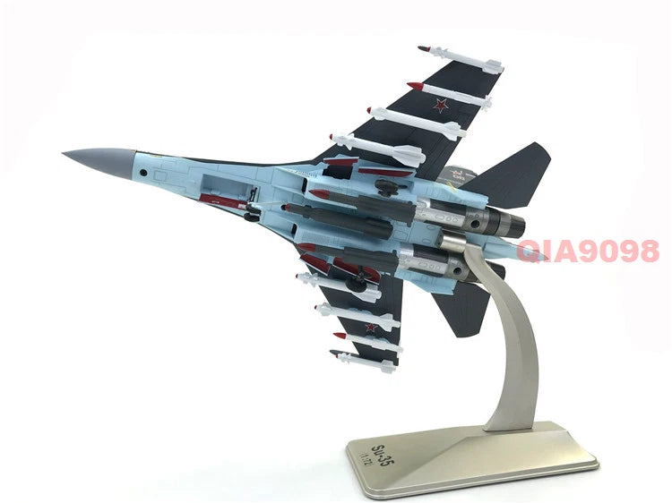 1/72 Scale Russian Sukhoi Su-35 Super Flanker Aircraft Metal Gray Model 07FC0E-D4 - KOEEK