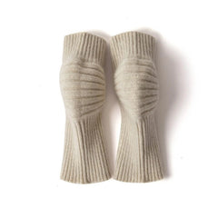 Unisex Mens Winter  Cashmere Khaki Knitted Knee Warmers Protection Pads 07FC0E-D4 - KOEEK