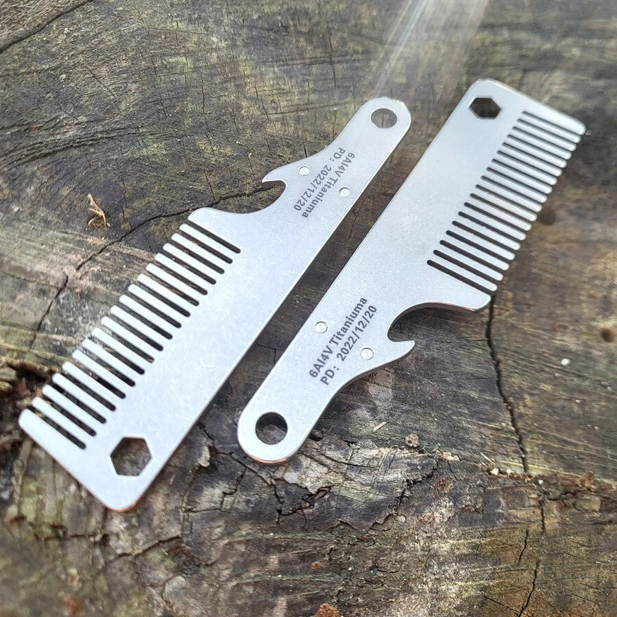 EDC Titanium Alloy Multifunction Tool Men Comb Hair And Beard Pocket Tools Gift 07FC0E-D4 - KOEEK