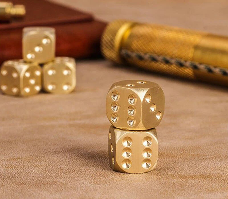 5pcs Solid Brass Polyhedral Dice Club Board Game Party Supplies Necessary EDC EDC - KOEEK
