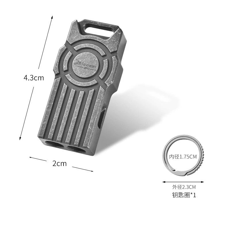 EDC titanium alloy lightweight dual tube outdoor portable survival whistle 07FC0E-D4 - KOEEK