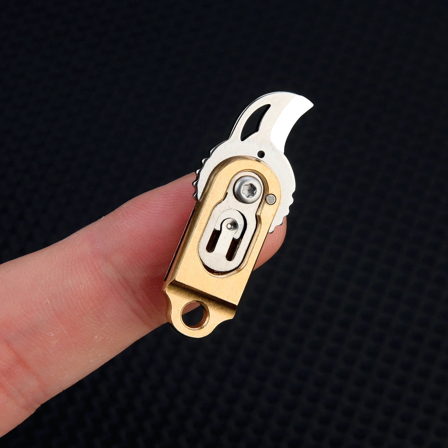 Mini Brass Keychain Outdoor Camping Tool Folding Knife Cutter EDC Pocket Knife 07FC0E-D4 - KOEEK