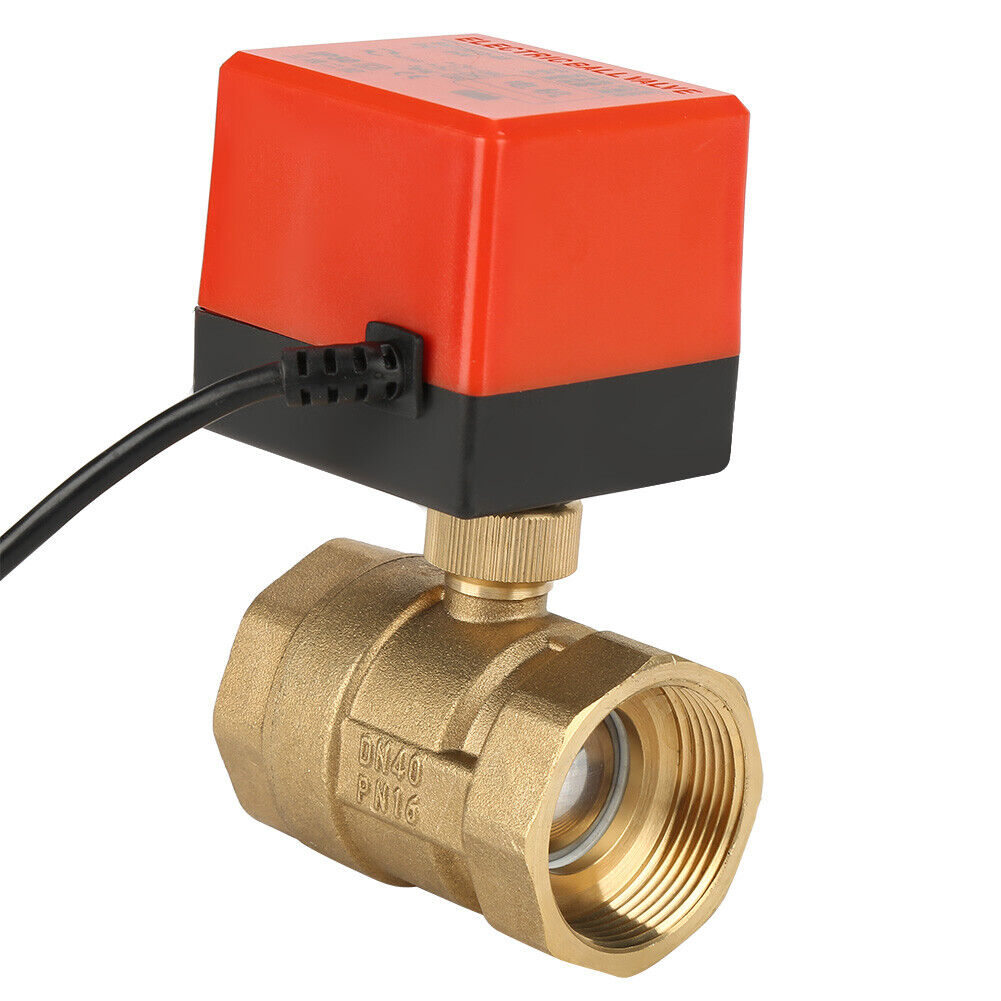 new DC 24V 2 Way 3 Wires Brass Motorized Ball Valve Electrical Valve DN40 G1-1/2 koeek - KOEEK