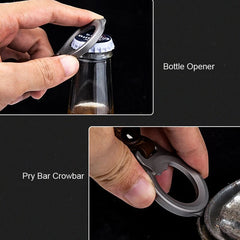 EDC Titanium Alloy + Leather Keychain Car Key Bag Portable Opener Crowbar Cutter EDC - KOEEK