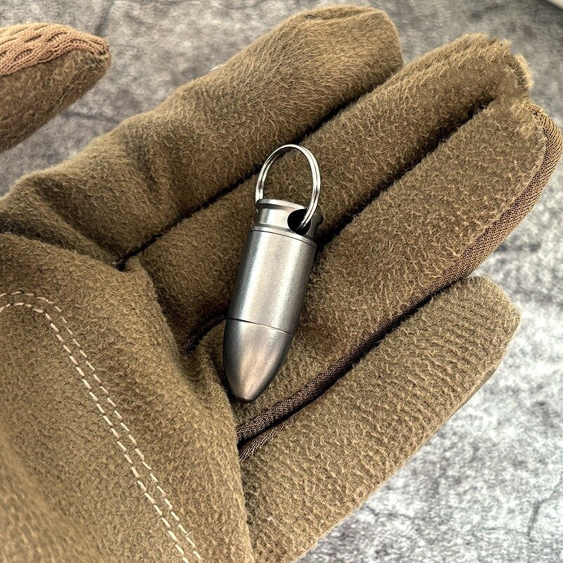 PEI Titanium Waterproof Pill Holder Case Organizer Container Keychain EDC Gift 07FC0E-D4 - KOEEK