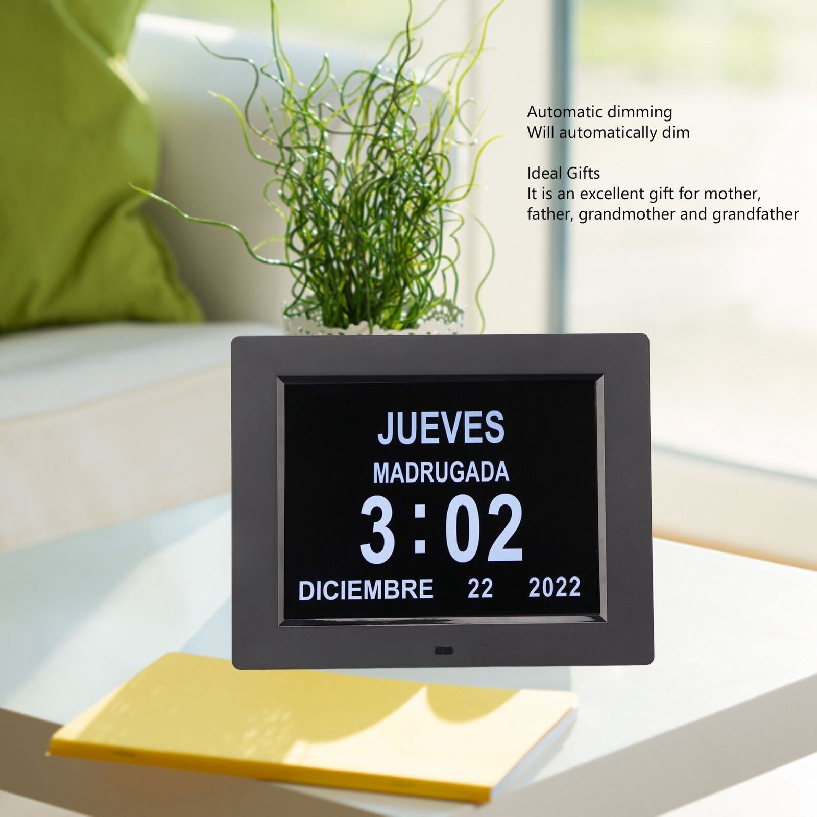 new (US Plug)8 Inch Dementia Clock Digital Clock Large Clear Digits Display koeek - KOEEK