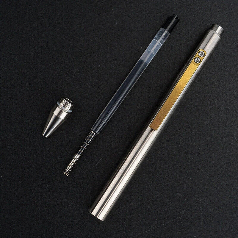 Titanium Alloy Ballpoint Tactical Pen Pocket Outdoors Travel Ball Pen EDC Tools 07FC0E-D4 - KOEEK