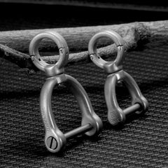 EDC Titanium Quick Horseshoe Buckle Detach Belt Waist hanging Keychain Key Ring 07FC0E-D4 - KOEEK