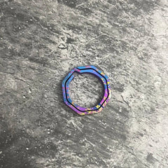 3PCS Outdoor EDC Mini Coloful Titanium Alloy Keychain Concise Octagon Key Ring 07FC0E-D4 - KOEEK